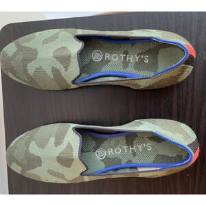 Rothy's The Loafer Olive Camo Green Round Toe Flat Shoes Womens Size 8